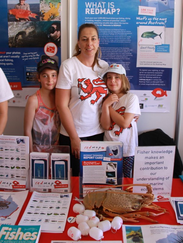 Gretta and her two daughters, Amelie and Ruby, promoting Redmap